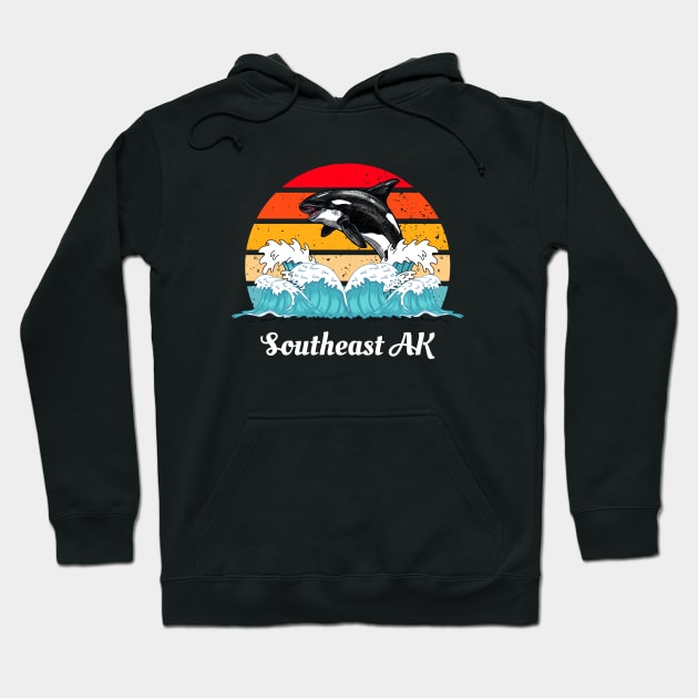 Southeast Alaska Distressed Orca Killer Whale Waves Art Hoodie by twizzler3b